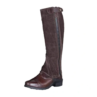 Image of Shires Moretta Amara Suede Half Chaps in Brown Adult Medium,
