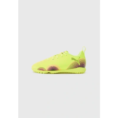 Image of PUMA Future 8 Play TT JR Soccer Shoe, Yellow Alert Black Sun Struck, 1.5 UK