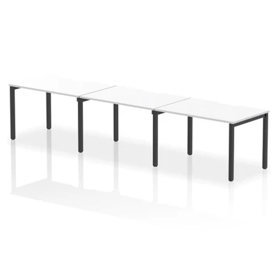 Image of Evolve Plus 1200mm Single Row 3 Person Bench Desk White/Black