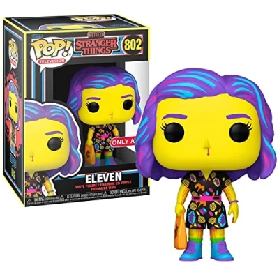 Image of Funko Stranger Things Eleven Black Light GITD Glow in The Dark Special Edition POP Television #802 Vinyl Figure