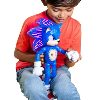 Image of Sonic the Hedgehog 3 Ultimate Talking 34cm / 12 Inch Figure, Features 30+ Iconic and Humorous Phrases Sounds from Movies, Light Up Eyes Quills