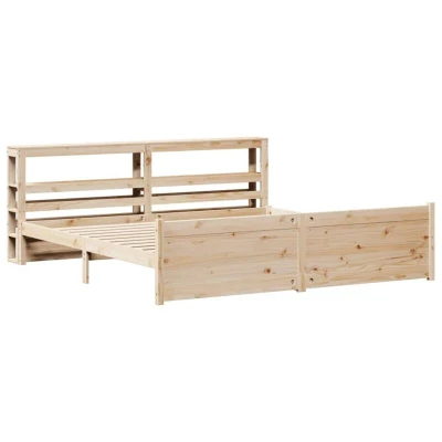 Image of Bed Frame with Headboard without Mattress 180x200 cm Super King Vidaxl