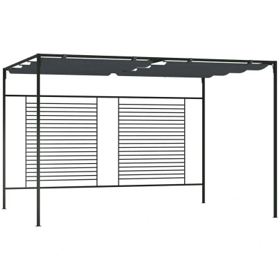 Image of vidaXL Gazebo with Retractable Roof 4x3x2.3 m Anthracite 180 g/m²