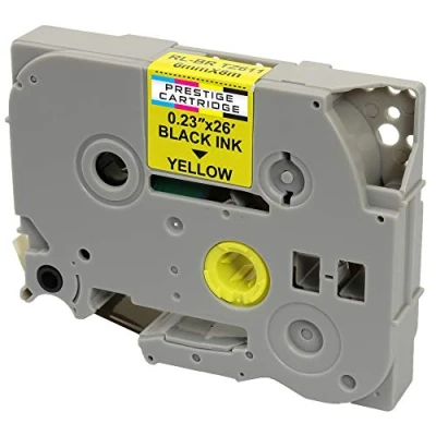 Image of Compatible Label Tape TZ 611 TZe Black on Yellow 6mm x 8m for PT 1000 1005 1010 3600 9600 D200 D210 D210VP D600VP E100 E300VP E550WVP H101C H101GB H105 H110 H300 H500 P700 P750W