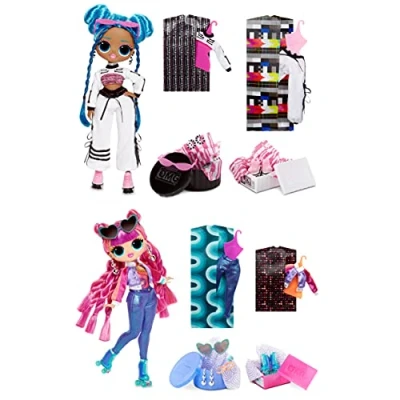 Image of L.O.L. Surprise! 423188 INT LOL OMG 2 Pack Roller Chick &amp; Chillax Exclusive Dolls with 40 Surprises Including Fashions Accessories Reusable Packaging Playset Series 3 Collectable for Kids Age 4+