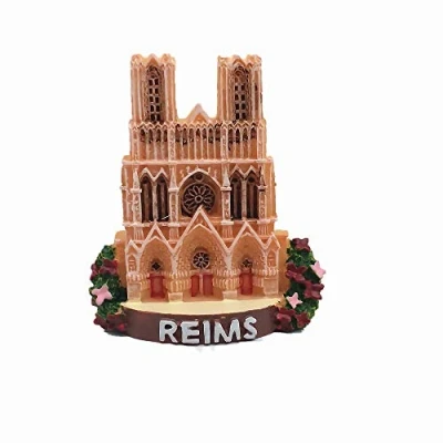 Image of Reims Cathedral France 3D Fridge Magnet Souvenir Gift Collection, Home &amp; Kitchen Decoration Magnetic Sticker Refrigerator