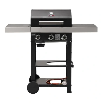 Image of CosmoGrill 3 Burner Gas Barbecue Premium Black Range, Outdoor BBQ Grill