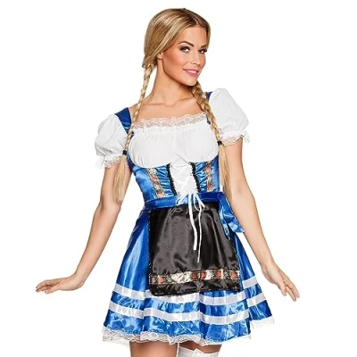 Image of Boland 10103034 Bavarian Helena Carnival Costume, Blue, M