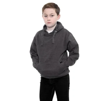 Image of True Face Kids Fleece Hoodie Pullover Top Youth Long Sleeve Casual Hoody Girls Boys Unisex Sweatshirt Charcoal Matching Cord 7 8 Years