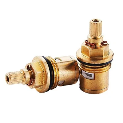 Image of Heable Replacement Brass Ceramic Stem Disc Cartridge Faucet Valve Quarter Turn 1/2&quot; for Bathroom Kitchen Tap (1 Pair Hot &amp; Cold)25 PM