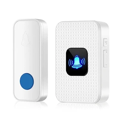 Image of Nestling Wireless Doorbell, IP55 Waterproof Wall Plug in Cordless Door Bells Chime Kit 1,000 Ft Range 55 Chimes 5 Volume Led Flash, Expandable Bell Easy Install at Home, Apartment, White (N628)