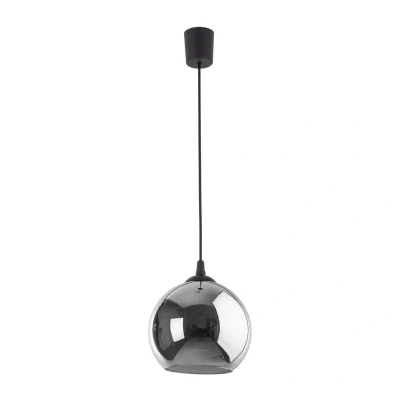 Image of Venezia 25cm Dome Pendant Ceiling Light Black, Graphite Glass 1xE27