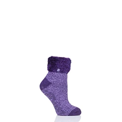 Image of 1 Pair Purple Annabelle Lounge Socks Ladies 4 8 Heat Holders