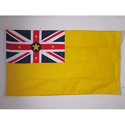 Image of AZ Flag Niue 2x3 Ft 100D Polyester Niuean Banner with Two Metal Grommets Fade Resistant Vivid Colors 2&#039; x 3&#039; Feet 90x60 Cm
