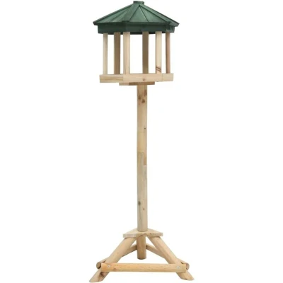 Image of vidaXL Standing Bird Feeder Solid Firwood 33x110 cm