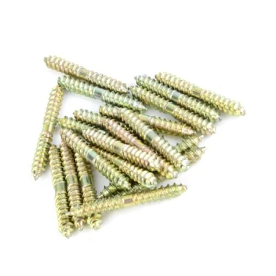 Image of 20pcs 5 * 40mm Galvanized Iron Dowel Screw Woodworking Furniture Connector Double Ended for Wood Connection