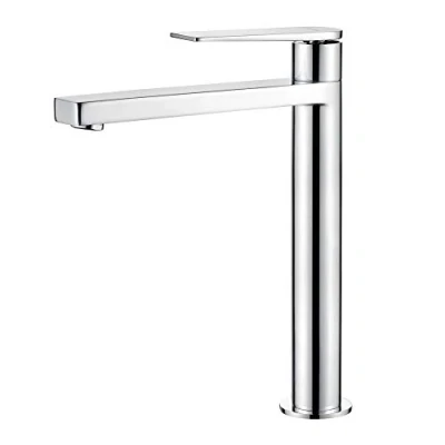 Image of GRIFEMA LYON G11101 Very High Spout(23CM) Basin Mixer Tap for Bathroom or Hotel with Water Saving Function Aerator, 3/8 Inch Hose, Chrome