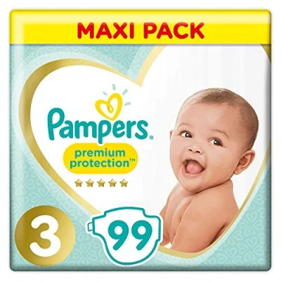 Image of Pampers Premium Protection Size 3 Nappies 6kg 10kg Pack of 99
