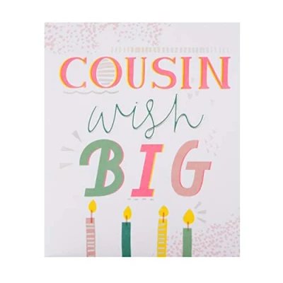 Image of Hallmark Birthday Card for Cousin Contemporary Embossed Text Design