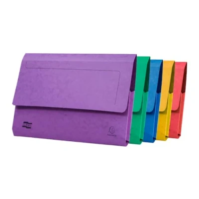 Image of Exacompta Europa Document Wallets, 265gsm, Foolscap Assorted Colours, Pack of 25