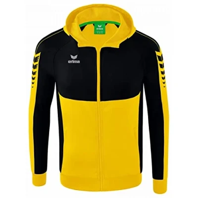 Image of Erima Men&#039;s Six Wings Training Jacket with Hood, Yellow, XL