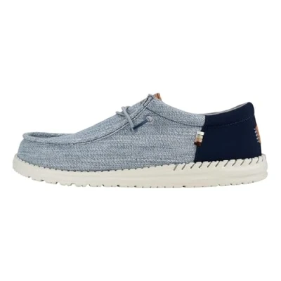 Image of HEYDUDE Men&#039;s Wally Funk Nylon Craft Casual Slip On Shoes Moccasin Style, Navy, 8 UK