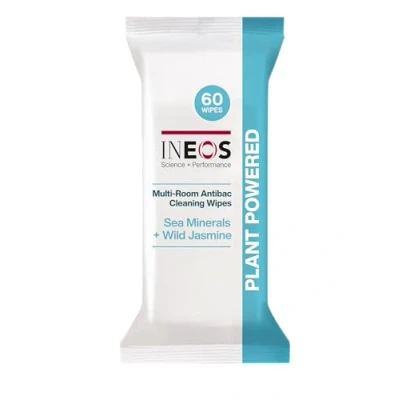 Image of INEOS Next Gen Antibac Multi Room Disinfectant Biodegradable 60 Wipes, Sea Minerals + Wild Jasmine, Kills 99.9% of Bacteria Viruses, Plant Powered, Packaging May Vary
