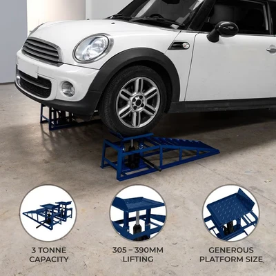 Image of MonsterShop Hydraulic Car Ramps 3 Tonne