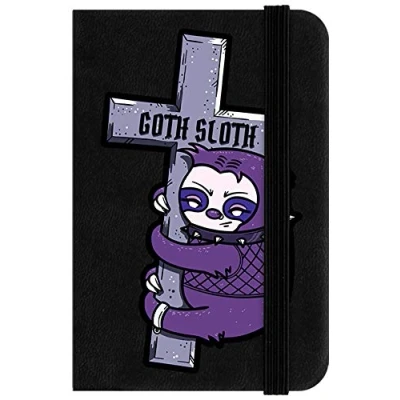 Image of Goth Sloth Mini Notebook Black 6.5x10cm