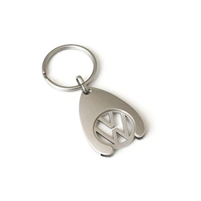 Image of Volkswagen 000087055VAHW Keyring, Shopping Trolley Token, Keyring Pendant, Coin Chip, Silver