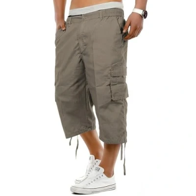 Image of MENS COTTON CARGO MULTI POCKET 3/4 SHORTS SMART M L XL XXL 3XL NEW COOL (medium 32 34 waist, KHAKI)