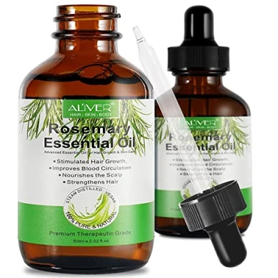 Image of Rosemary Oil for Hair Growth, Care,Skin Care,Nails &amp;Cuticles,Nourish the Scalp,Dry Skin Relief, Loss Scalp Treatment Aromatherapy Men Women (Pack 2)