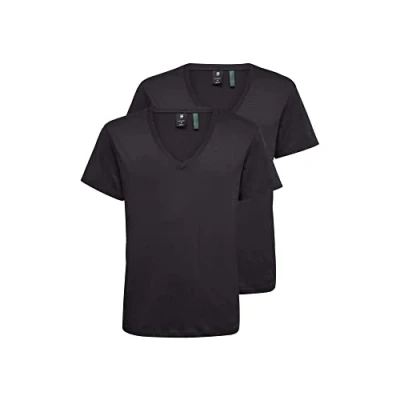 Image of G Star BASE Heather 2PACK Basic Tshirt, Men&#039;s, Size: Small, Solid black