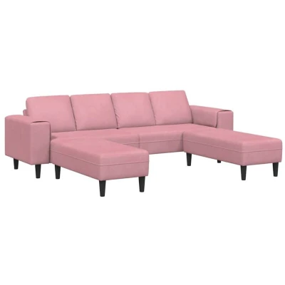 Image of vidaXL Sofa Set 3 pcs Pink Velvet