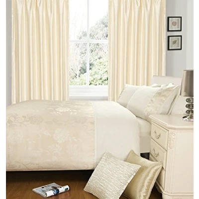 Image of Intimates Cream Gold Floral Single Bed Duvet/Quilt Cover Bedding Set Lina