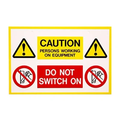 Image of Warning signs Cautions persons working on equipment IS10801RP Rigid plastic Pack of 1 150 x 225