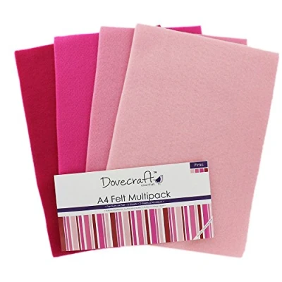 Image of Dovecraft Essentials A4 Premium Coloured Crafting Felt Pink