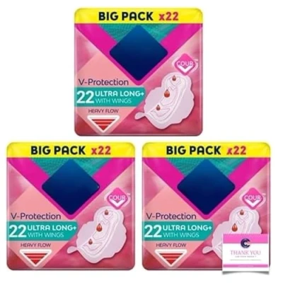 Image of Bodyform Ultra Long Sanitary Towels with Wings 22 Per Pack for Heavy Flow Case of 3