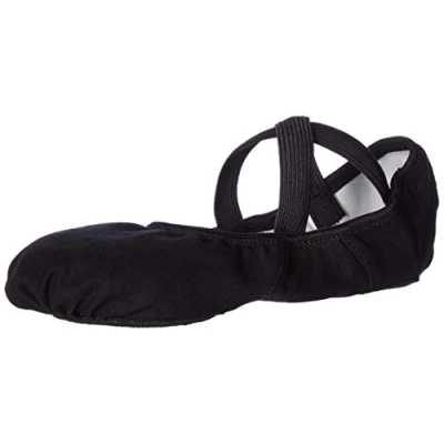 Image of Capezio Women&#039;s Hanami Canvas Ballet Shoe Flat, Black, 5 UK