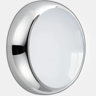 Image of LED 2D Chrome Bulkhead 18W Round IP65 CCT Selectable Tri Colour Ceiling &amp; Wall Light in Standard, Microwave Sensor, Emergency Sensor + (Standard)