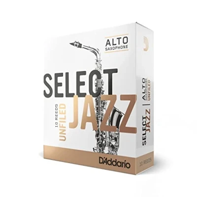 Image of D&#039;Addario Woodwinds Select Jazz Alto Sax Reeds, Unfiled, Strength 4 Medium, 10 Pack