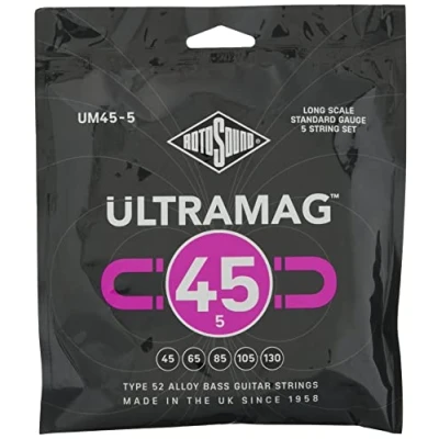 Image of Rotosound strings for electric bass ULTRAMAG 52 ALLOY ROUNDWOUND 5 str. UM45 Standard 45 130, Grey