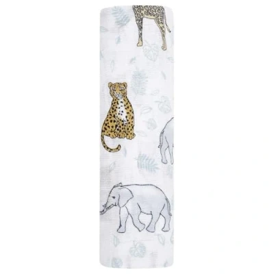 Image of aden + anais™ large swaddle cotton muslin rising star follow the stars (Jungle)