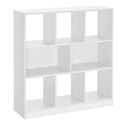 Image of VASAGLE Bookshelf, Wooden Bookcase with Open Cubbies, Free Standing Storage Unit for Living Room, Bedroom, Children’s 97.5 x 30 100 cm, White LBC52WT