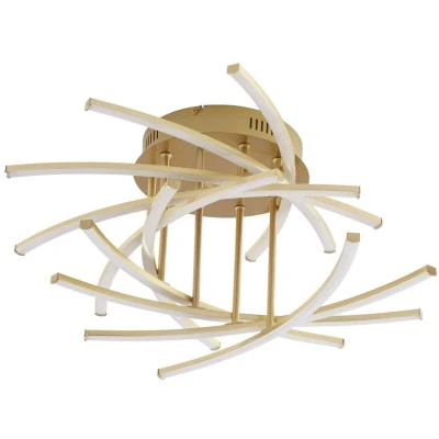 Image of Lindby Flakira LED ceiling lamp, 10 bulb old brass