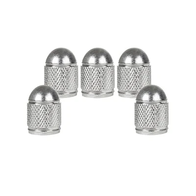 Image of SENZEAL 5Pcs Tyre Valve Caps Bullet Style Universal Car Dust Cap Aluminum Tire Stem for Bikes Cars Motorcycles Trucks SUVs Silver