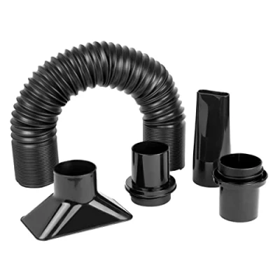 Image of PowerTec 70208V 2 1/4 Inch Dust Collection Flexible Hose Kit, Black