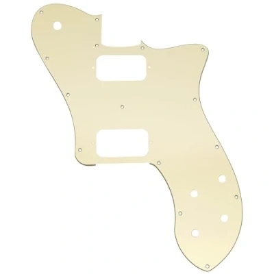 Image of Musiclily Pro 15 Holes Uncovered HH Guitar Pickguard for Mexico Fender 72 Tele Deluxe Style Electric Guitar, 3Ply Cream