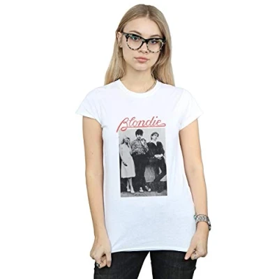 Image of Absolute Cult Blondie Women&#039;s Distressed Band T Shirt White Large