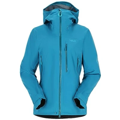 Image of Rab Women’s Firewall Jacket Waterproof Breathable Shell for Climbing, Trekking, &amp; Mountaineering Ultramarine 16